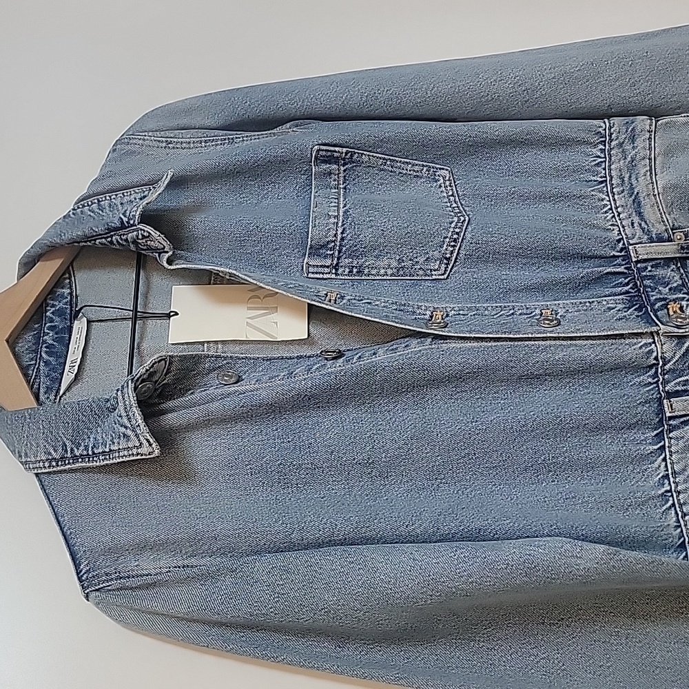 Zara Light Blue Denim Jumpsuit - Picture 5 of 13